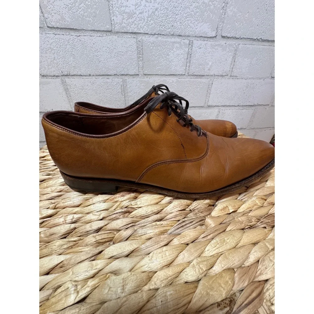 Allen Edmonds Carlyle Plain Toe Oxford Shoes Mens 10.5 D Brown Chili Leather